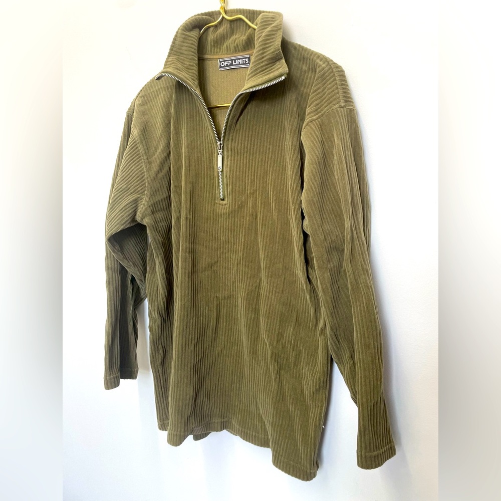 Vintage 1990s OFF LIMITS Corduroy Half Zip Shirt Size Small